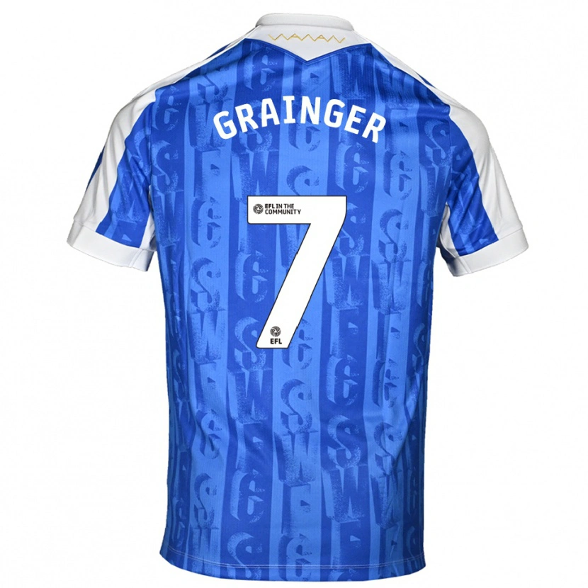 Danxen Hombre Camiseta William Grainger #7 Azul Blanco 1ª Equipación 2025/26 La Camisa
