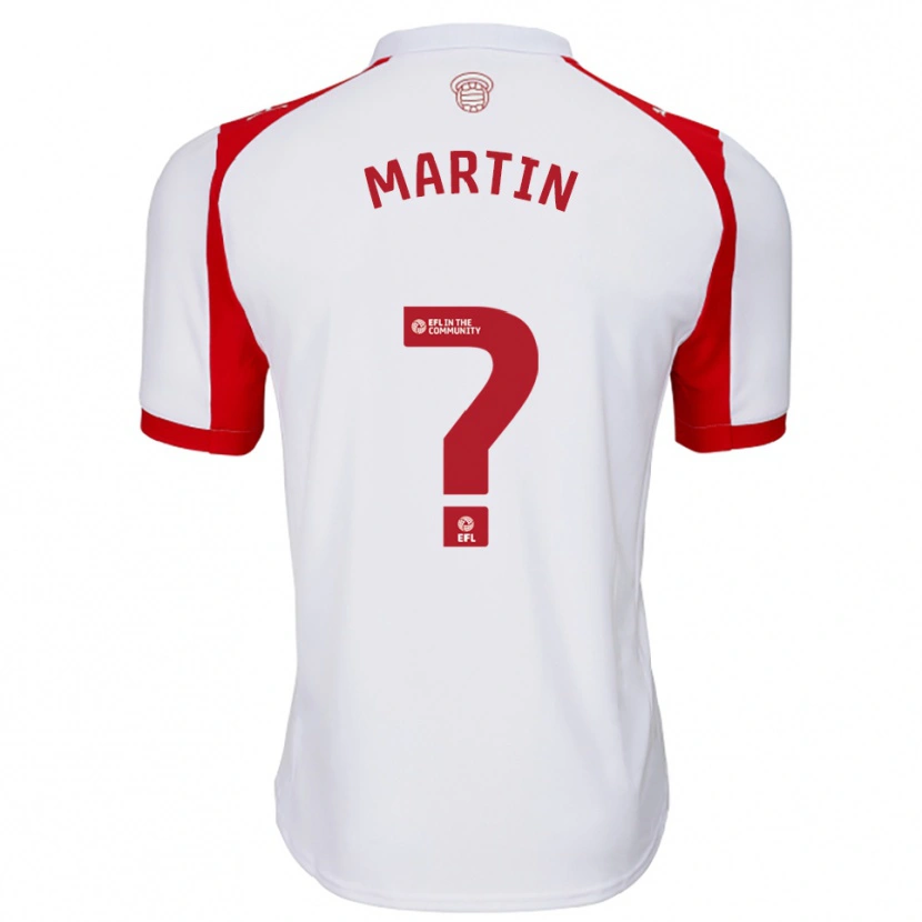 Danxen Hombre Camiseta James Martin #0 Blanco Rojo 1ª Equipación 2025/26 La Camisa