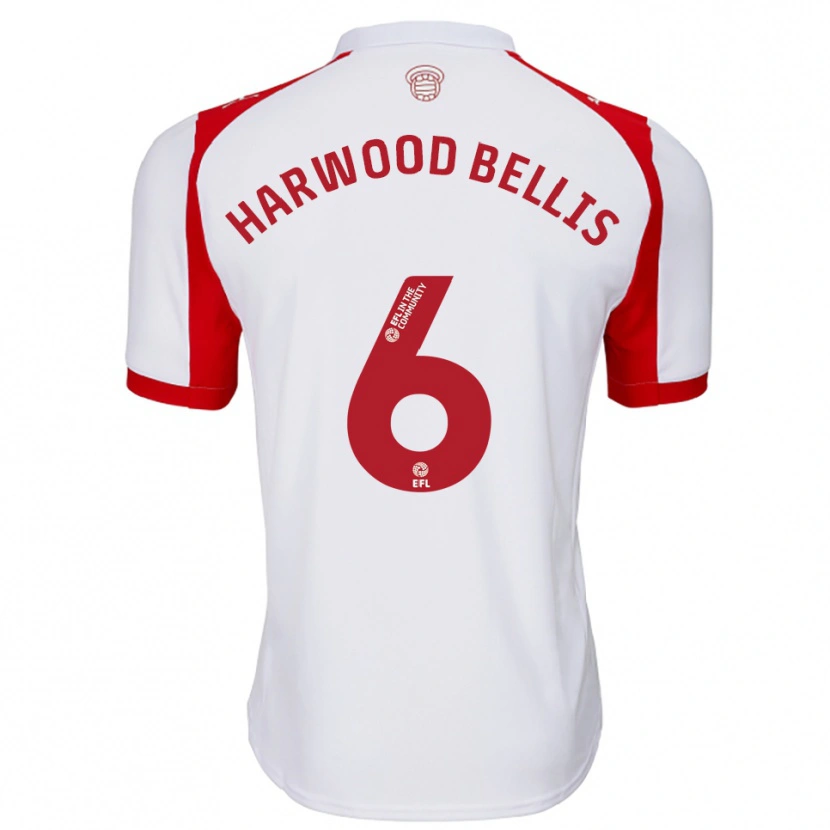 Danxen Hombre Camiseta Taylor Harwood-Bellis #6 Blanco Rojo 1ª Equipación 2025/26 La Camisa