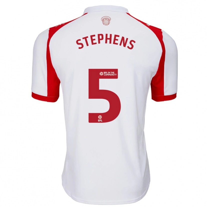 Danxen Hombre Camiseta Jack Stephens #5 Blanco Rojo 1ª Equipación 2025/26 La Camisa