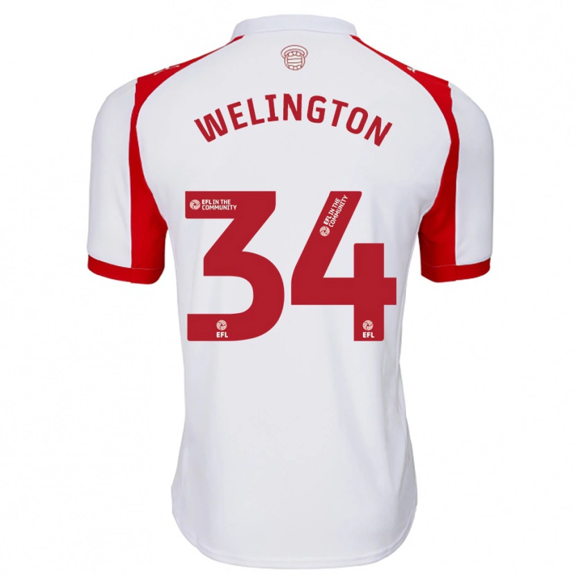 Danxen Hombre Camiseta Welington #34 Blanco Rojo 1ª Equipación 2025/26 La Camisa