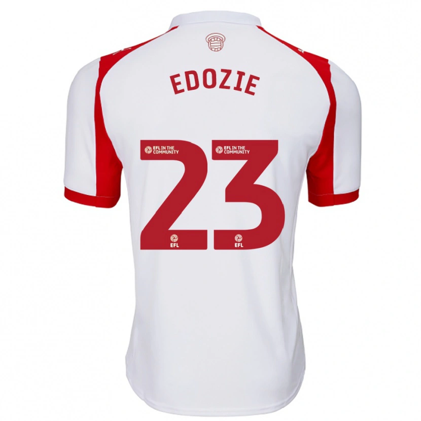 Danxen Hombre Camiseta Samuel Edozie #23 Blanco Rojo 1ª Equipación 2025/26 La Camisa