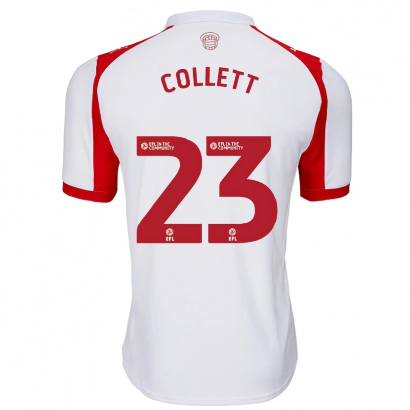 Danxen Hombre Camiseta Megan Collett #23 Blanco Rojo 1ª Equipación 2025/26 La Camisa