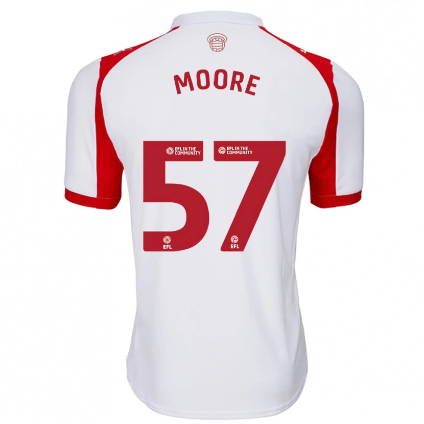 Danxen Hombre Camiseta Jayden Moore #57 Blanco Rojo 1ª Equipación 2025/26 La Camisa