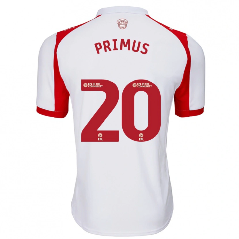 Danxen Hombre Camiseta Atlanta Primus #20 Blanco Rojo 1ª Equipación 2025/26 La Camisa