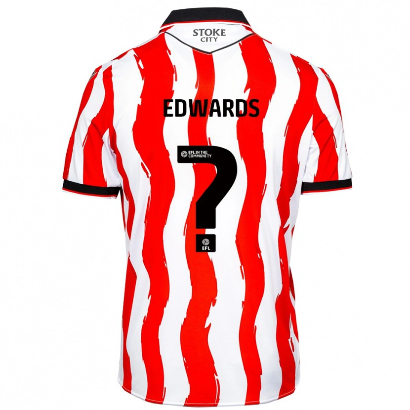 Danxen Hombre Camiseta Charlie Edwards #0 Blanco Rojo 1ª Equipación 2025/26 La Camisa