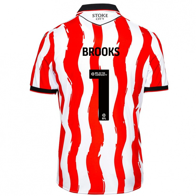 Danxen Hombre Camiseta Alfie Brooks #1 Blanco Rojo 1ª Equipación 2025/26 La Camisa