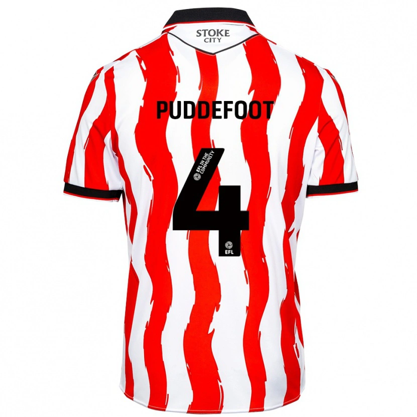 Danxen Hombre Camiseta Danielle Puddefoot #4 Blanco Rojo 1ª Equipación 2025/26 La Camisa