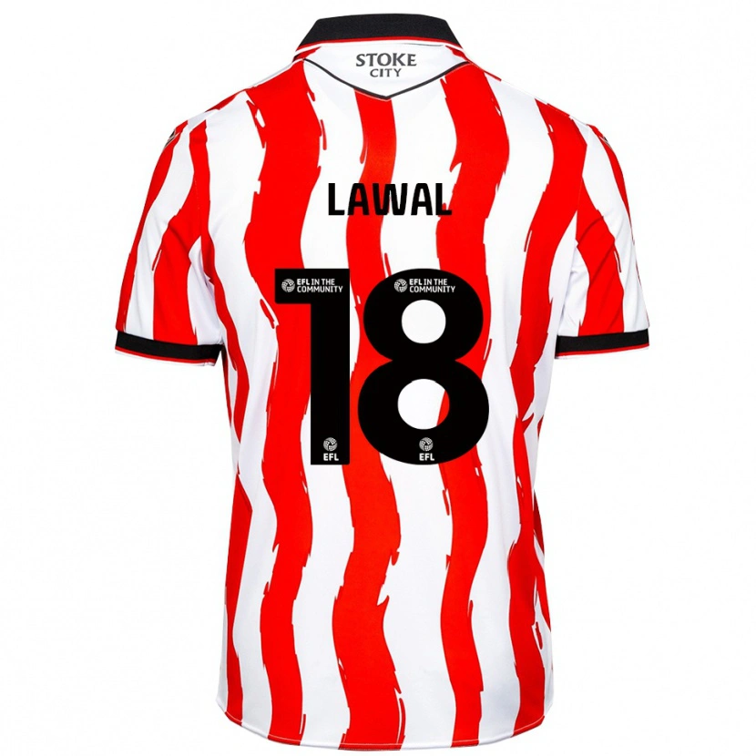 Danxen Hombre Camiseta Bosun Lawal #18 Blanco Rojo 1ª Equipación 2025/26 La Camisa