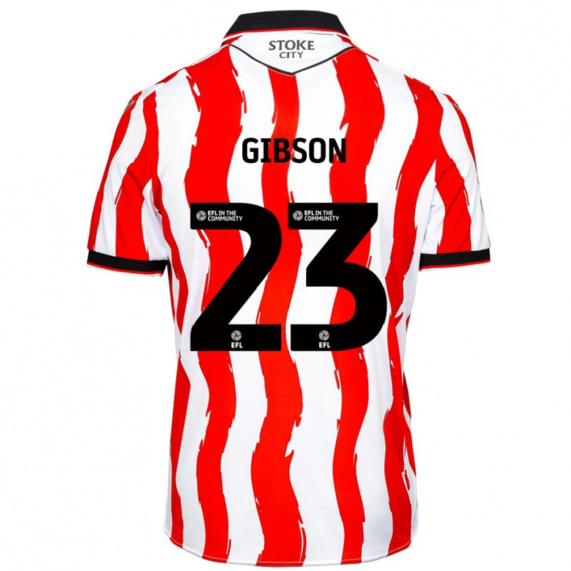 Danxen Hombre Camiseta Ben Gibson #23 Blanco Rojo 1ª Equipación 2025/26 La Camisa