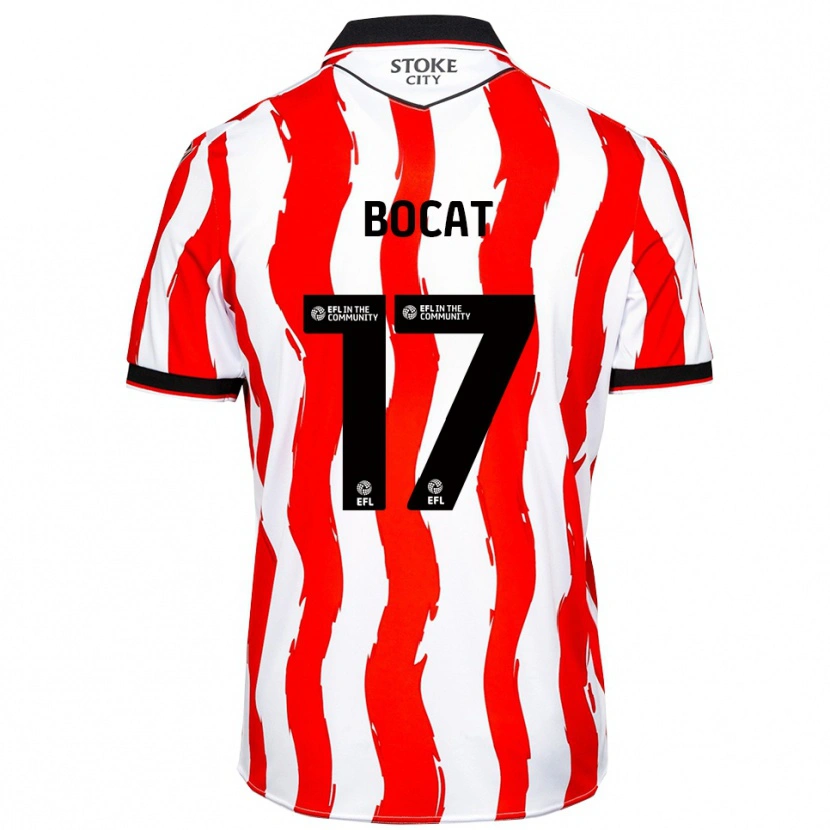 Danxen Hombre Camiseta Eric-Junior Bocat #17 Blanco Rojo 1ª Equipación 2025/26 La Camisa