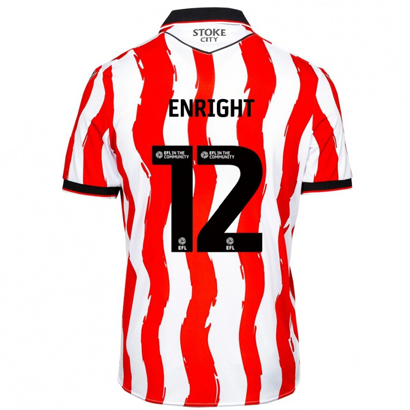 Danxen Hombre Camiseta Luke Enright #12 Blanco Rojo 1ª Equipación 2025/26 La Camisa