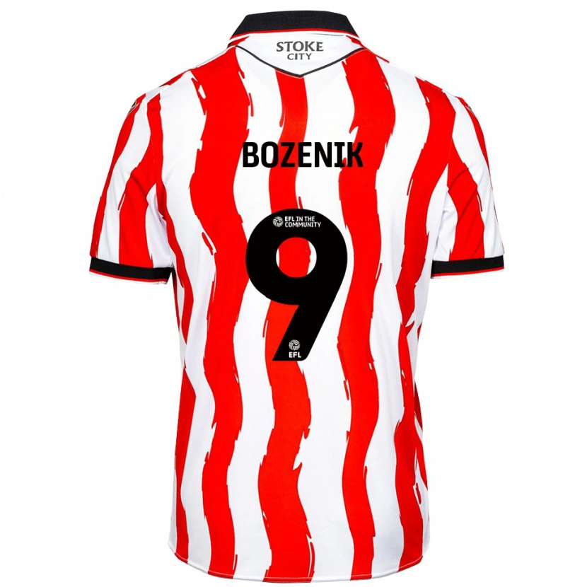 Danxen Hombre Camiseta Róbert Boženík #9 Blanco Rojo 1ª Equipación 2025/26 La Camisa