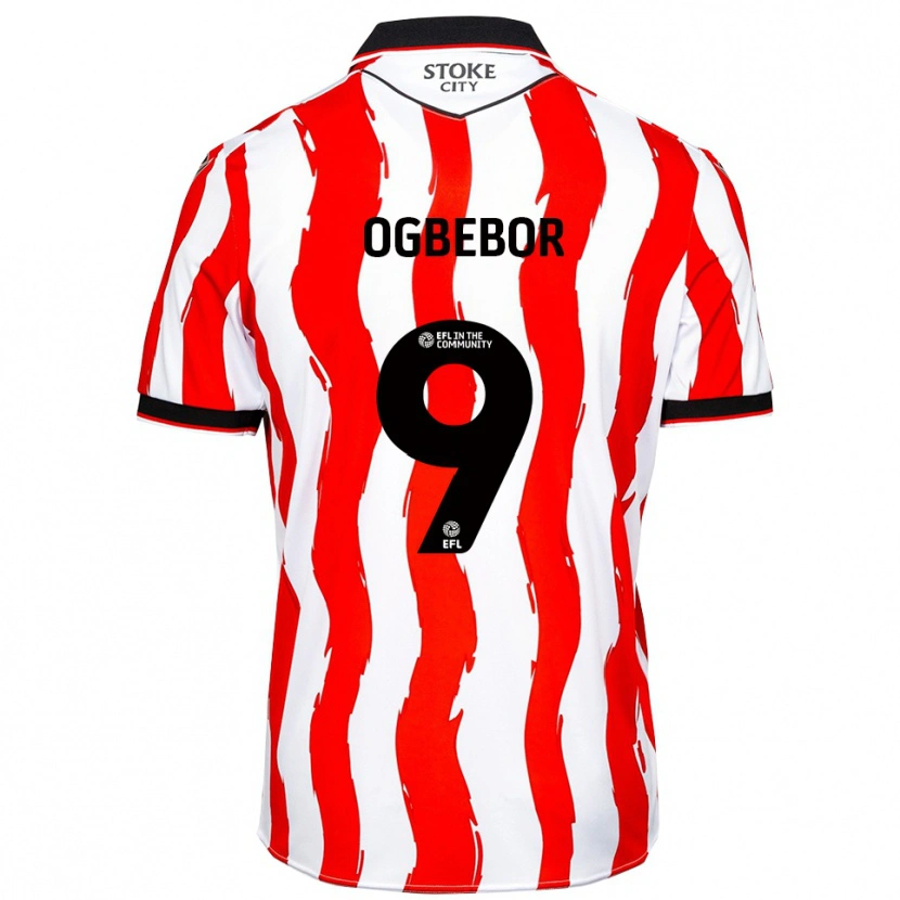 Danxen Hombre Camiseta Jaden Ogbebor #9 Blanco Rojo 1ª Equipación 2025/26 La Camisa