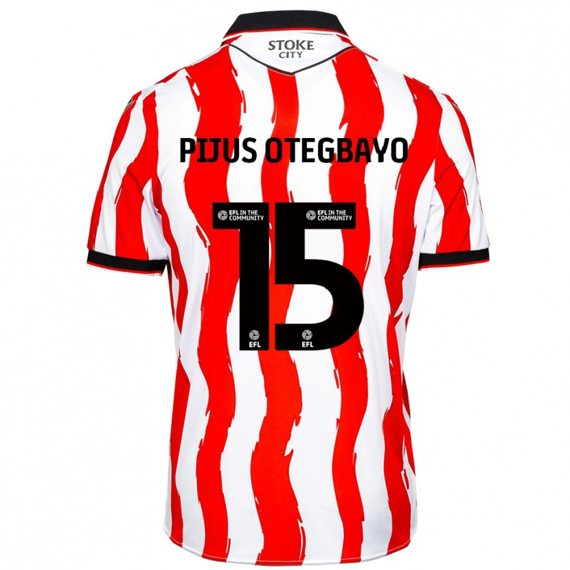 Danxen Hombre Camiseta Raphael Pijus Otegbayo #15 Blanco Rojo 1ª Equipación 2025/26 La Camisa