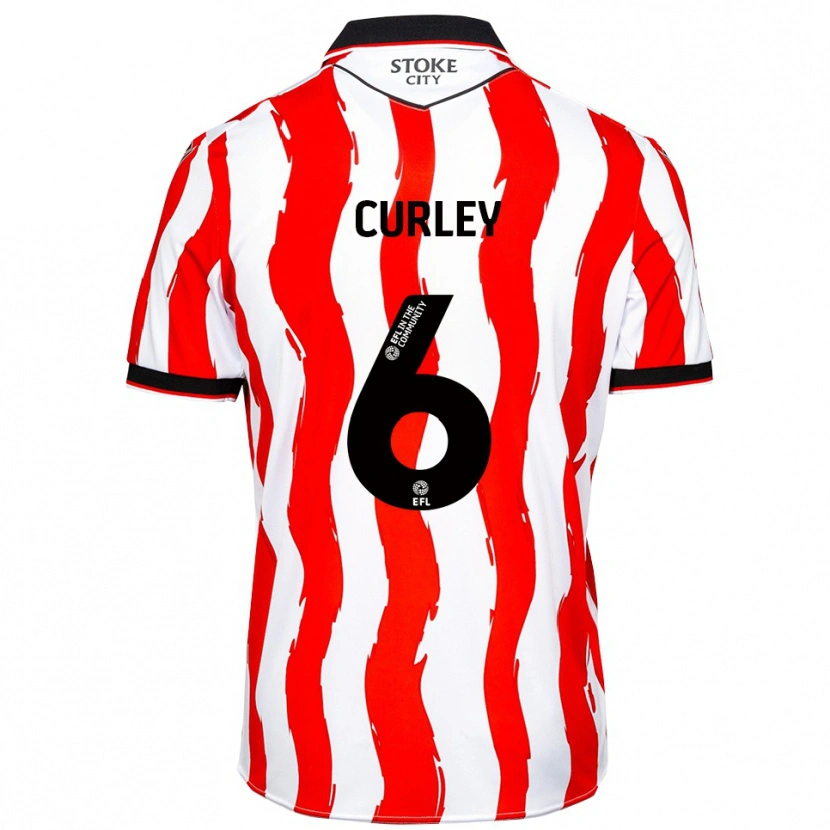 Danxen Hombre Camiseta Ruben Curley #6 Blanco Rojo 1ª Equipación 2025/26 La Camisa