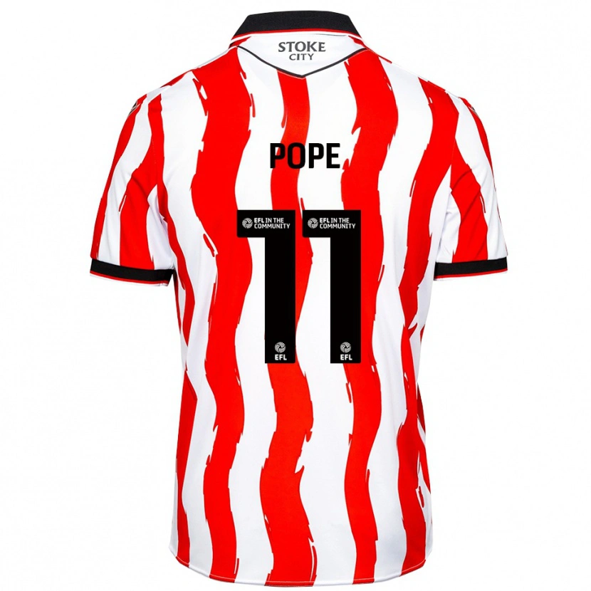 Danxen Hombre Camiseta Ollie Pope #11 Blanco Rojo 1ª Equipación 2025/26 La Camisa