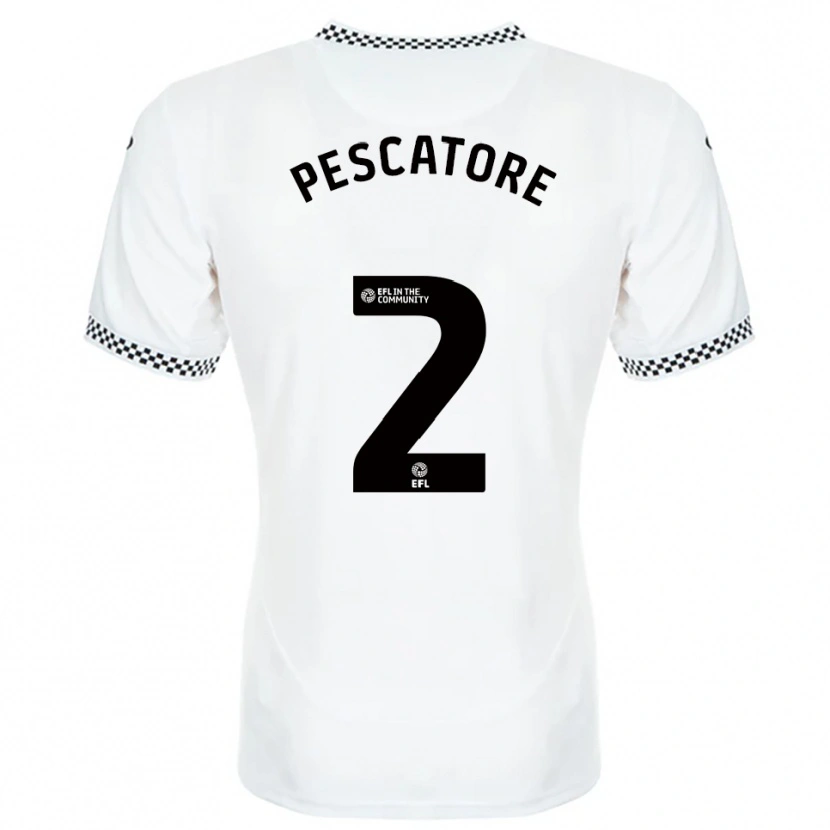 Danxen Hombre Camiseta Josh Pescatore #2 Blanco Naranja 1ª Equipación 2025/26 La Camisa