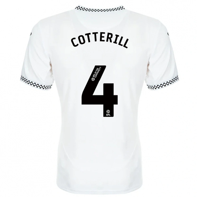 Danxen Hombre Camiseta Joel Cotterill #4 Blanco Naranja 1ª Equipación 2025/26 La Camisa