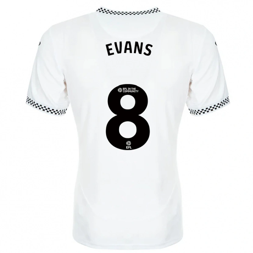 Danxen Hombre Camiseta Bobo Evans #8 Blanco Naranja 1ª Equipación 2025/26 La Camisa