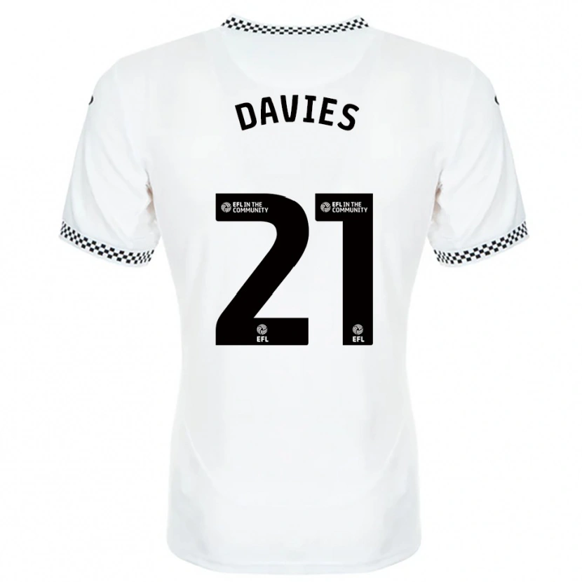 Danxen Hombre Camiseta Laura Davies #21 Blanco Naranja 1ª Equipación 2025/26 La Camisa