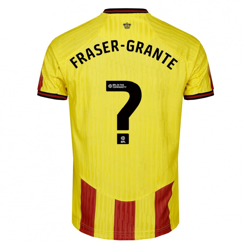 Danxen Hombre Camiseta Zak Fraser-Grante #0 Amarillo Rojo 1ª Equipación 2025/26 La Camisa