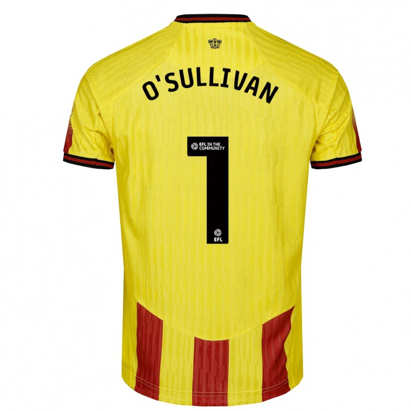 Danxen Hombre Camiseta Maria O'sullivan #1 Amarillo Rojo 1ª Equipación 2025/26 La Camisa