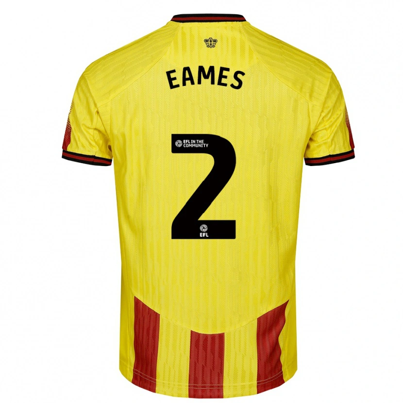 Danxen Hombre Camiseta Albert Eames #2 Amarillo Rojo 1ª Equipación 2025/26 La Camisa