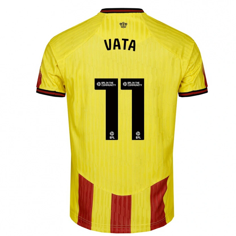 Danxen Hombre Camiseta Rocco Vata #11 Amarillo Rojo 1ª Equipación 2025/26 La Camisa