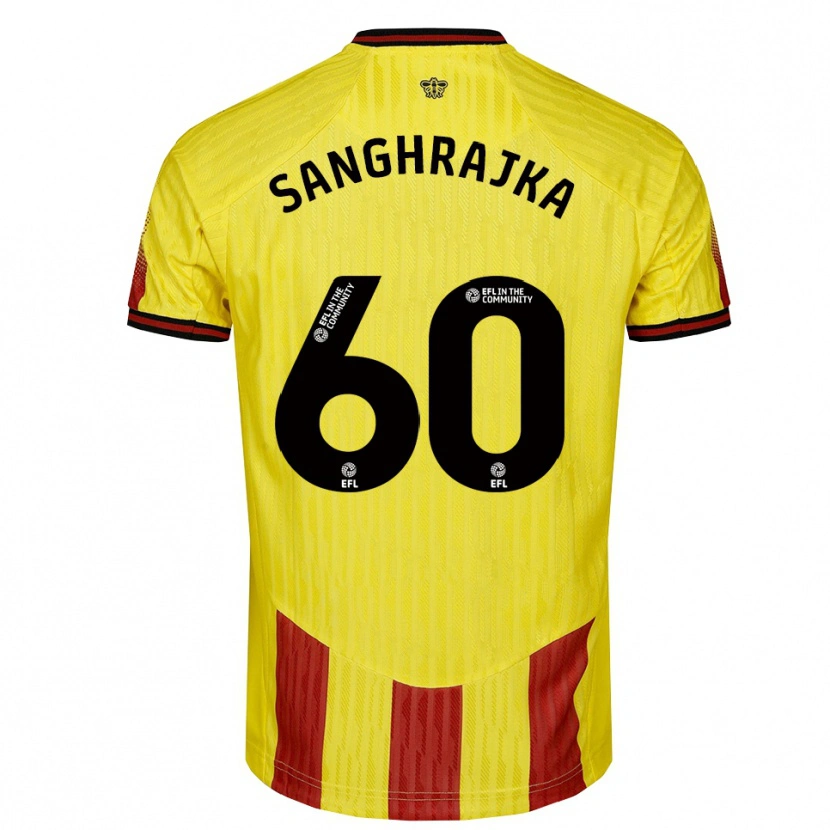 Danxen Hombre Camiseta Amar Sanghrajka #60 Amarillo Rojo 1ª Equipación 2025/26 La Camisa