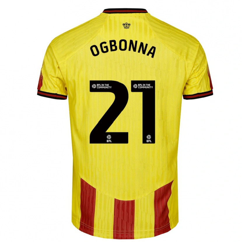 Danxen Hombre Camiseta Angelo Ogbonna #21 Amarillo Rojo 1ª Equipación 2025/26 La Camisa
