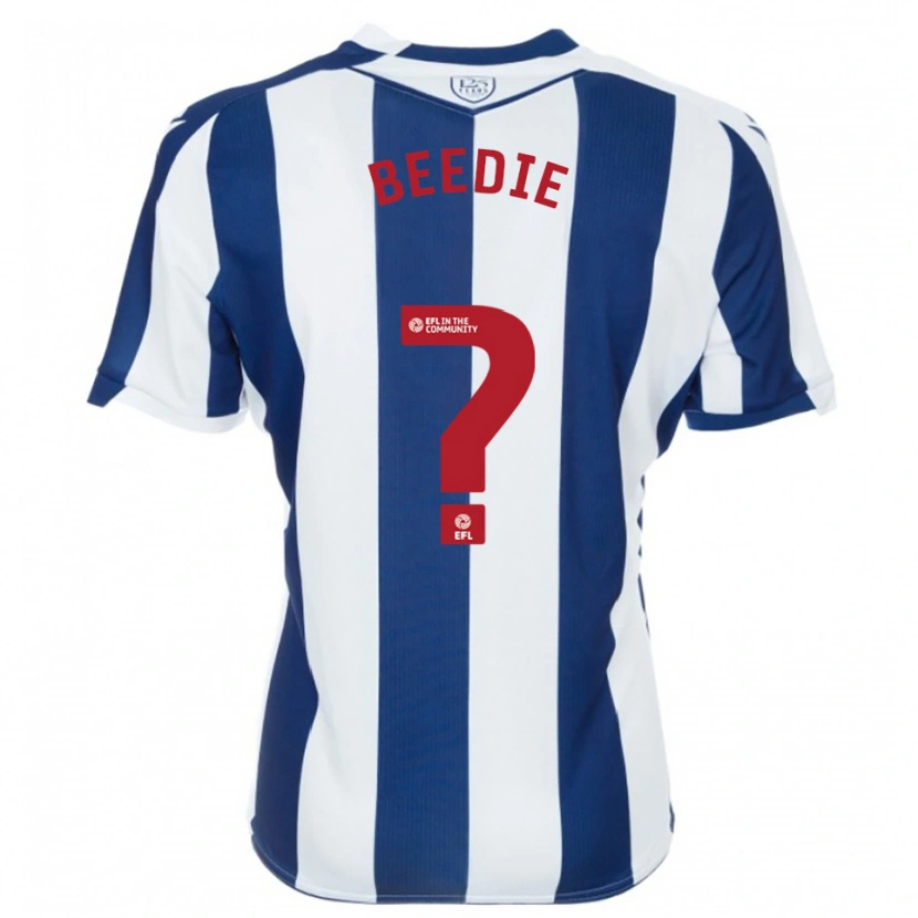Danxen Hombre Camiseta Sam Beedie #0 Azul Marino Blanco 1ª Equipación 2025/26 La Camisa