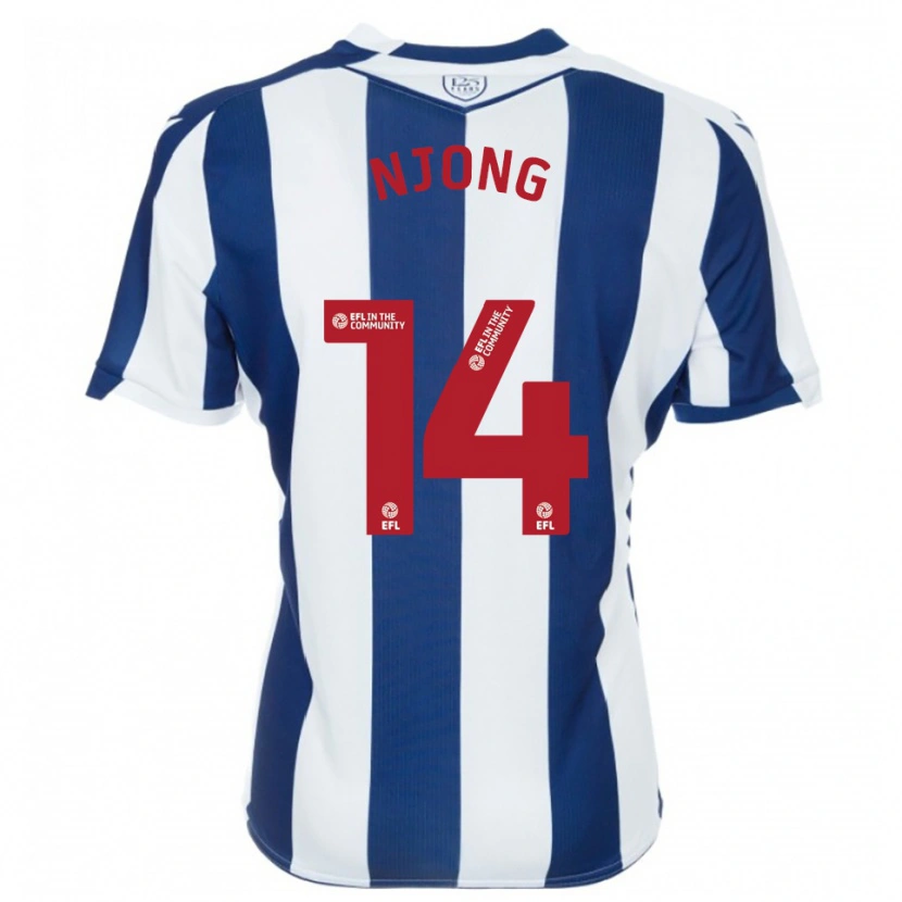 Danxen Hombre Camiseta Alessandro Njong #14 Azul Marino Blanco 1ª Equipación 2025/26 La Camisa