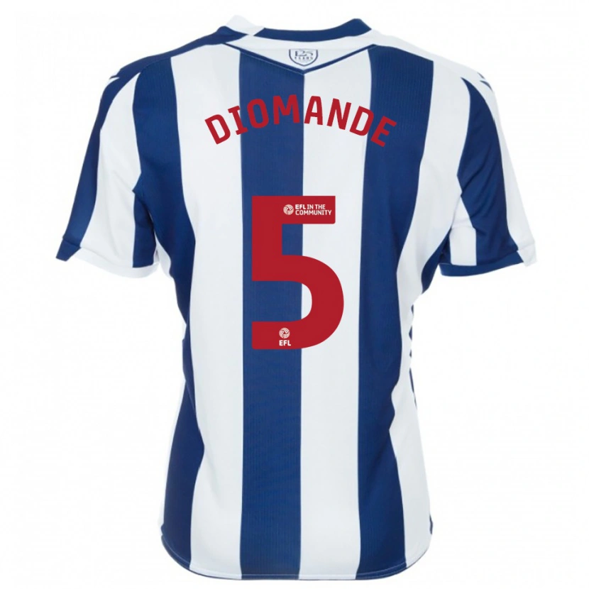 Danxen Hombre Camiseta Muhamed Diomande #5 Azul Marino Blanco 1ª Equipación 2025/26 La Camisa
