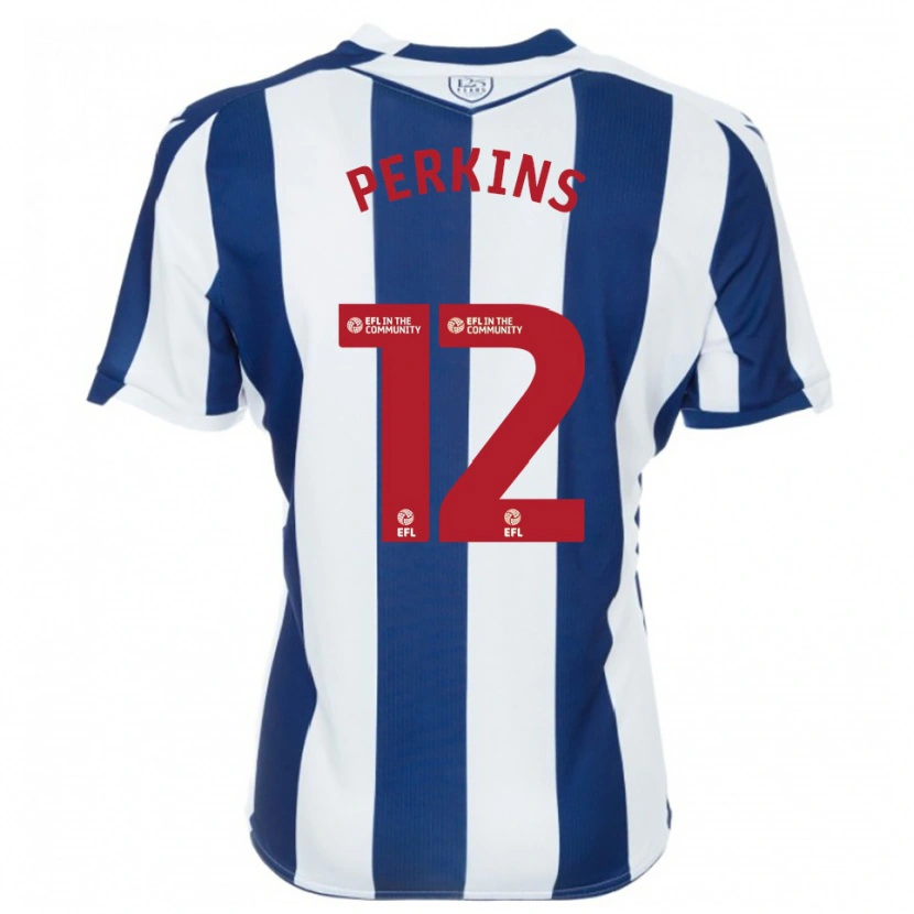 Danxen Hombre Camiseta Antonio Perkins #12 Azul Marino Blanco 1ª Equipación 2025/26 La Camisa