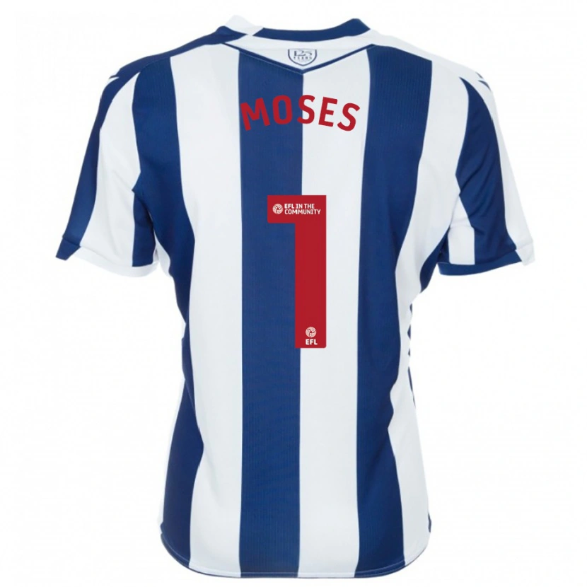 Danxen Hombre Camiseta Maxwell Moses #1 Azul Marino Blanco 1ª Equipación 2025/26 La Camisa