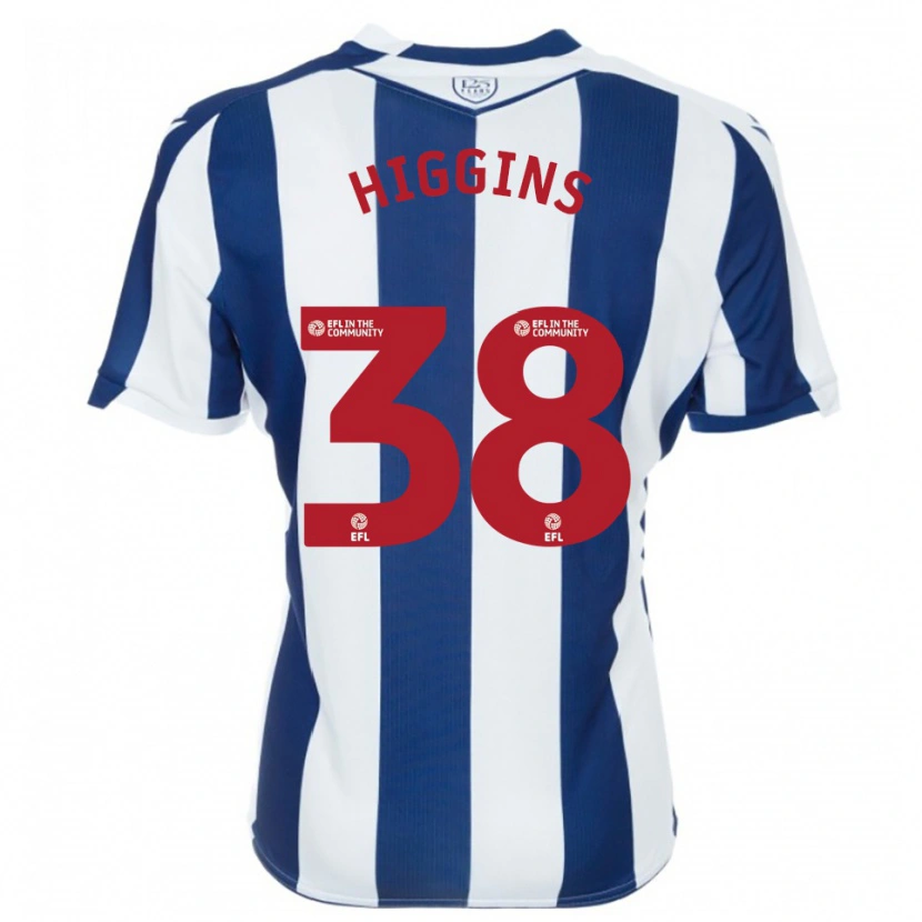 Danxen Hombre Camiseta Akeel Higgins #38 Azul Marino Blanco 1ª Equipación 2025/26 La Camisa