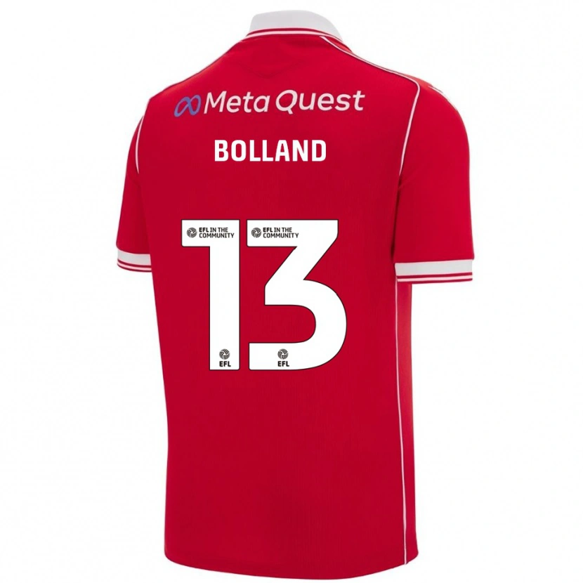 Danxen Hombre Camiseta Charlotte Bolland #13 Rojo Blanco 1ª Equipación 2025/26 La Camisa