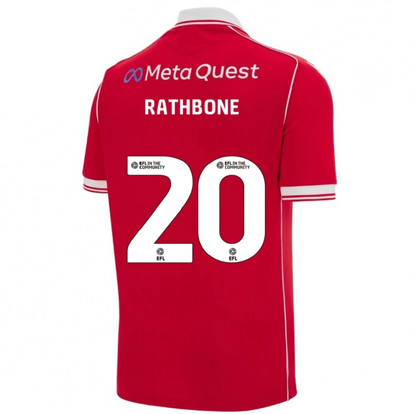 Danxen Hombre Camiseta Ollie Rathbone #20 Rojo Blanco 1ª Equipación 2025/26 La Camisa