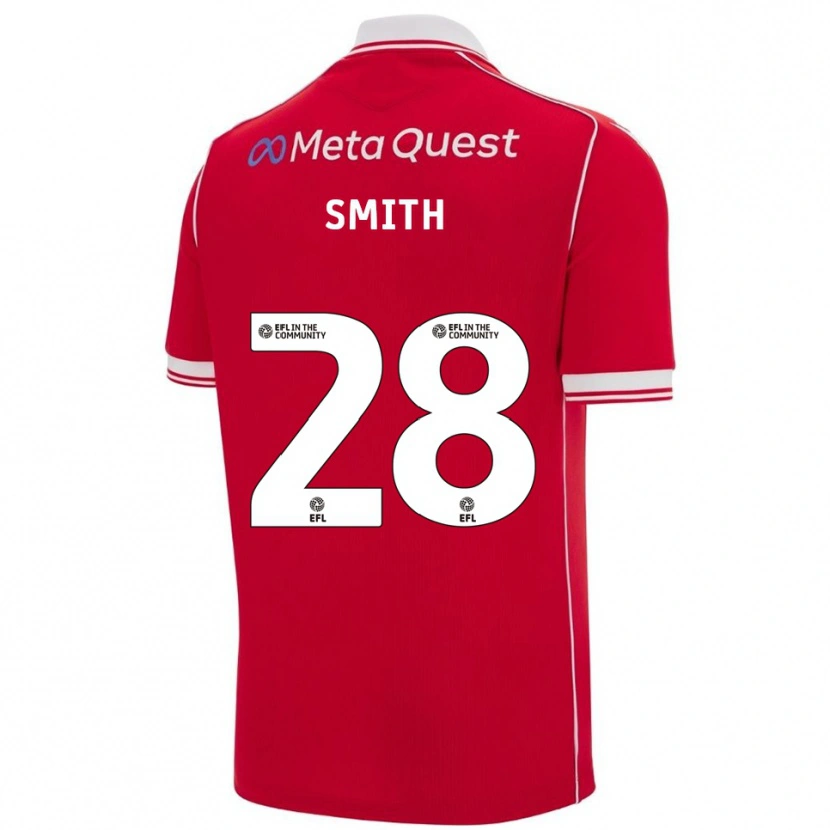 Danxen Hombre Camiseta Sam Smith #28 Rojo Blanco 1ª Equipación 2025/26 La Camisa