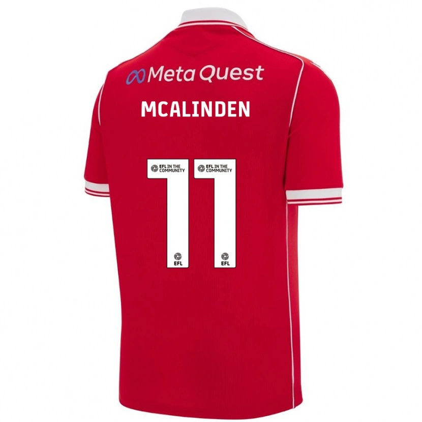 Danxen Hombre Camiseta Liam Mcalinden #11 Rojo Blanco 1ª Equipación 2025/26 La Camisa