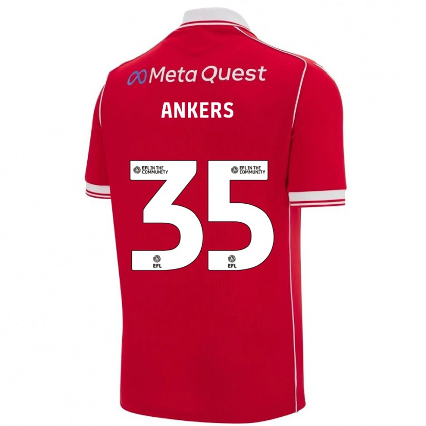 Danxen Hombre Camiseta Chloe Ankers #35 Rojo Blanco 1ª Equipación 2025/26 La Camisa