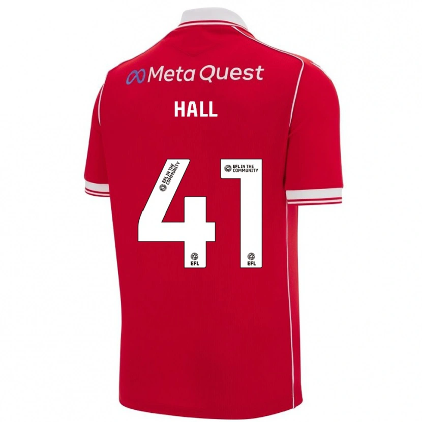 Danxen Hombre Camiseta Liam Hall #41 Rojo Blanco 1ª Equipación 2025/26 La Camisa