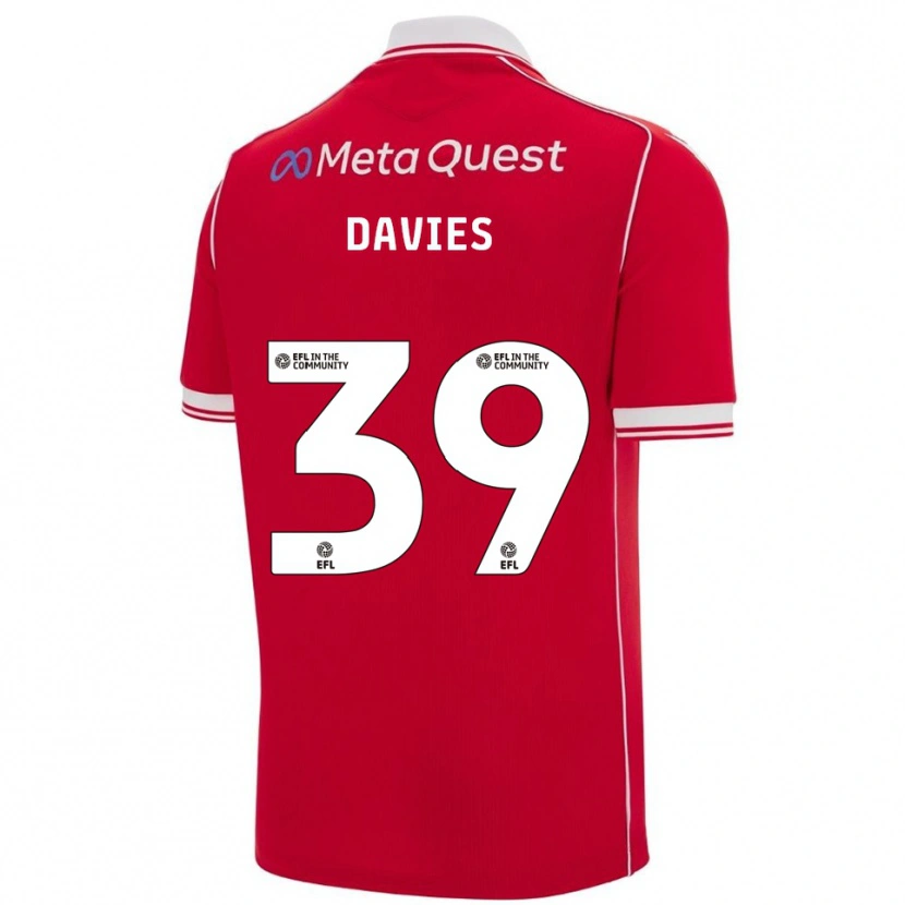 Danxen Hombre Camiseta Daniel Davies #39 Rojo Blanco 1ª Equipación 2025/26 La Camisa