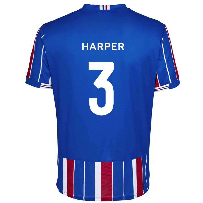 Danxen Hombre Camiseta Cameron Harper #3 Azul Rojo Blanco 1ª Equipación 2025/26 La Camisa