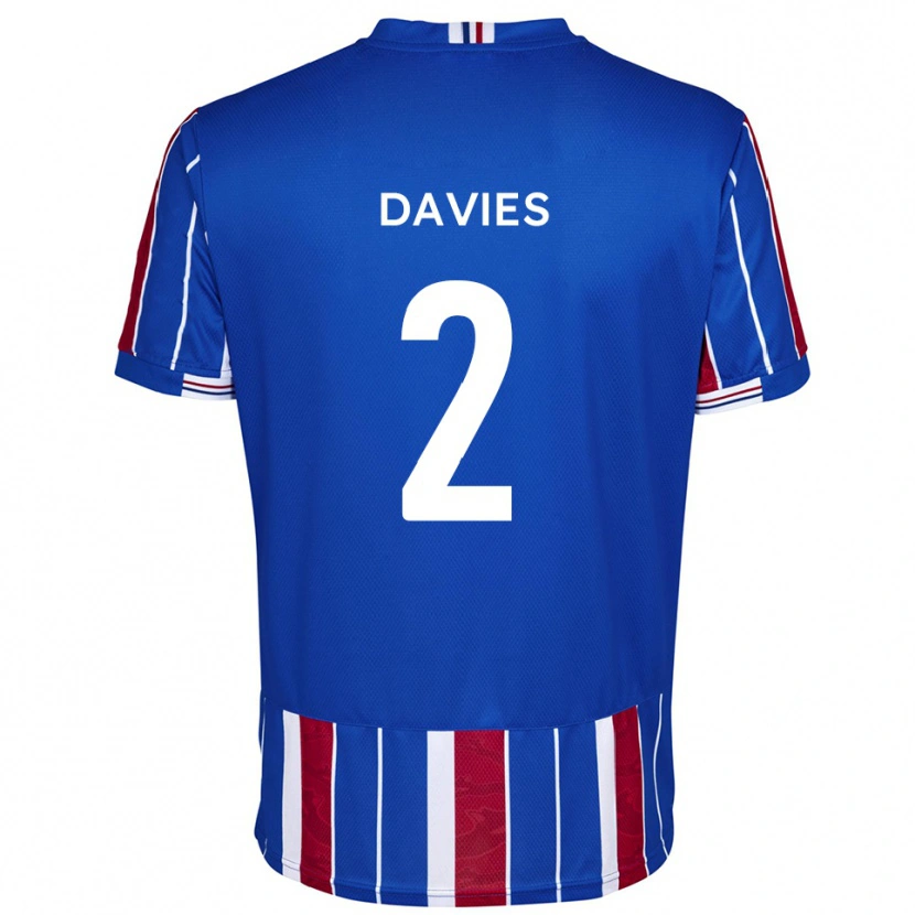 Danxen Hombre Camiseta Archie Davies #2 Azul Rojo Blanco 1ª Equipación 2025/26 La Camisa