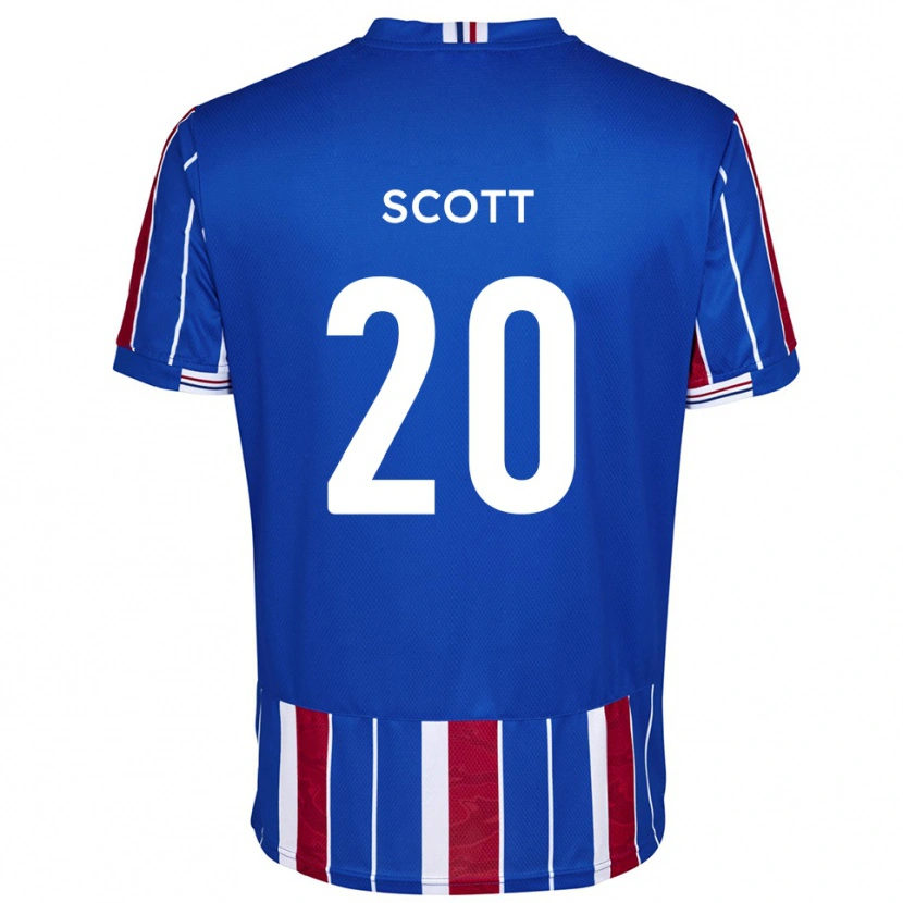 Danxen Hombre Camiseta Cedwyn Scott #20 Azul Rojo Blanco 1ª Equipación 2025/26 La Camisa