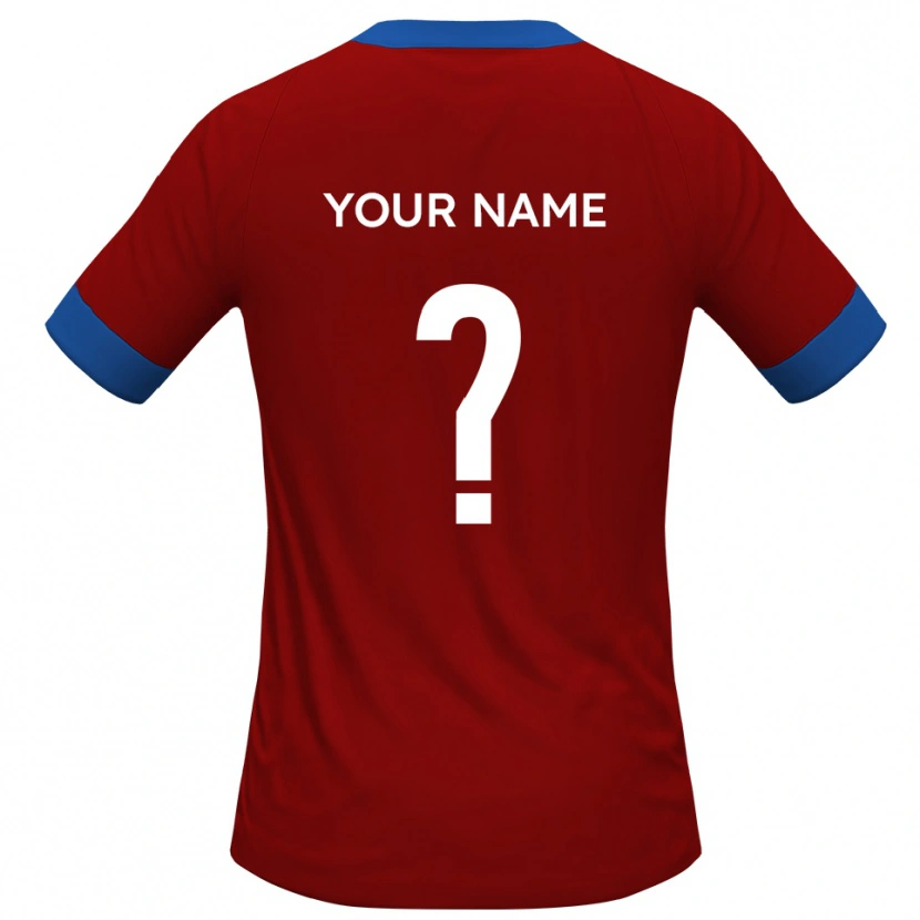 Danxen Hombre Camiseta Su Nombre #0 Rojo Azul 1ª Equipación 2025/26 La Camisa