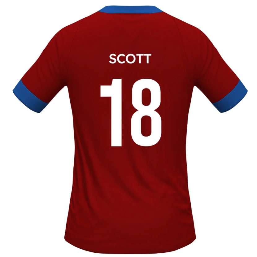 Danxen Hombre Camiseta Oliver Scott #18 Rojo Azul 1ª Equipación 2025/26 La Camisa
