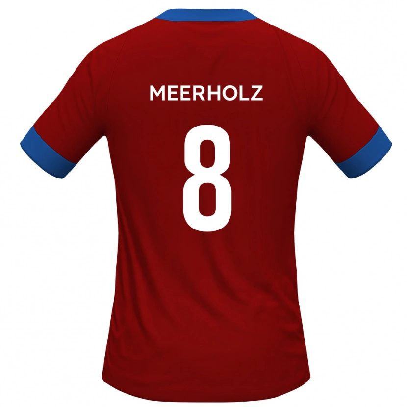 Danxen Hombre Camiseta Jed Meerholz #8 Rojo Azul 1ª Equipación 2025/26 La Camisa